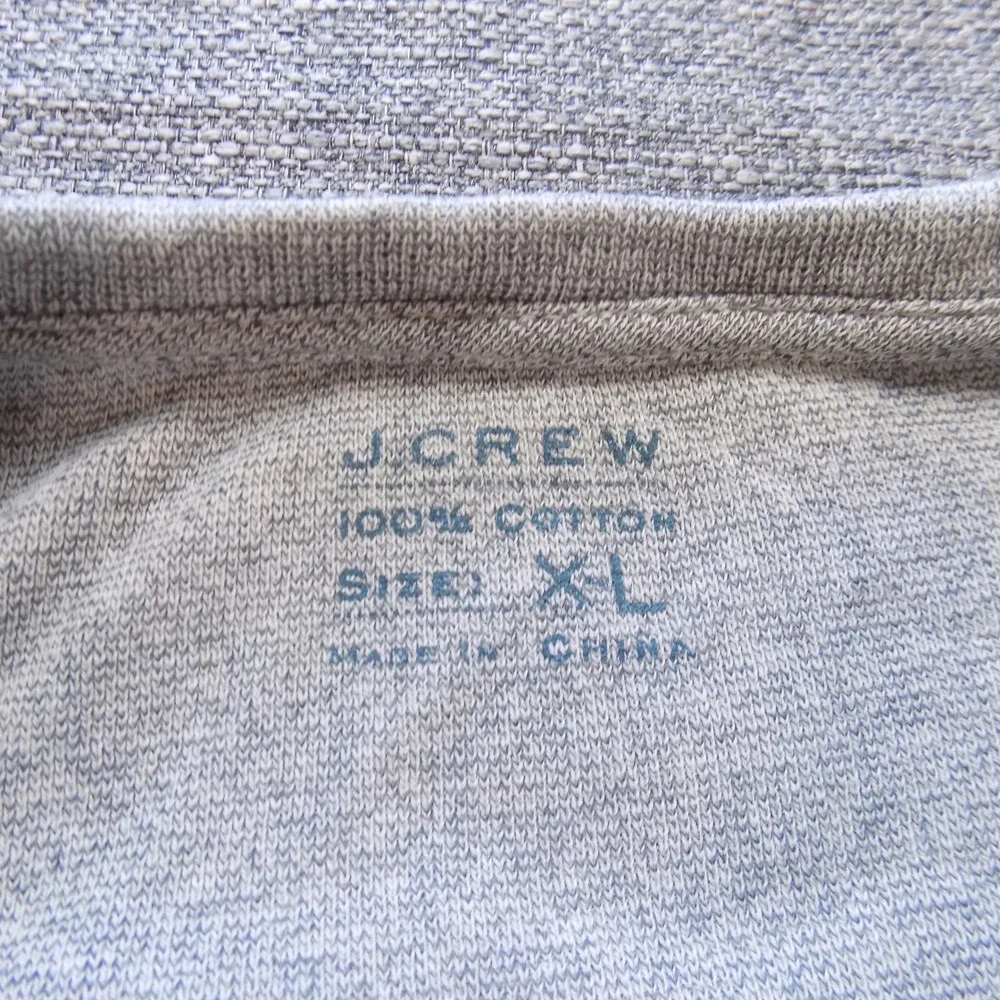 J. Crew Sweatshirt Mens XL Gray Fair V-Stitch Long Sleeve Cotton Pullover